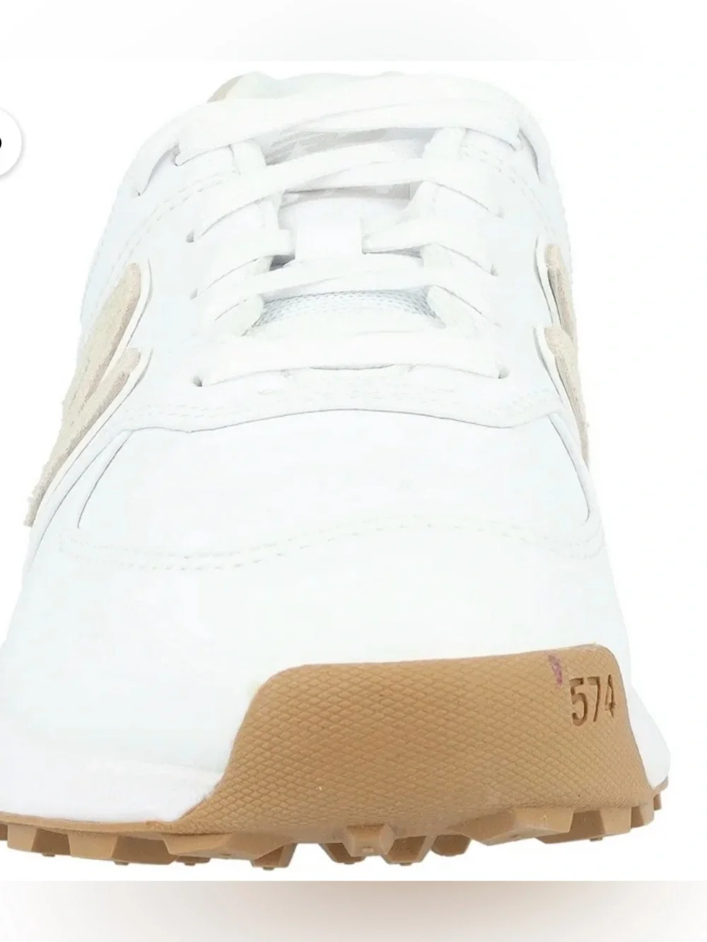 New Balance 574 Sneakers spikeless,Green V2 in White and Tan Unisex